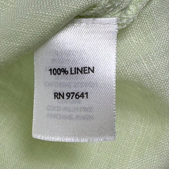 Pure Jill 100% Linen Kimono Top Womens Size L Soft Green Oversized Boxy Pullover - Picture 7 of 8